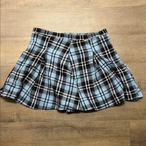 SO Plaid Mini Skirt in Blue and Black